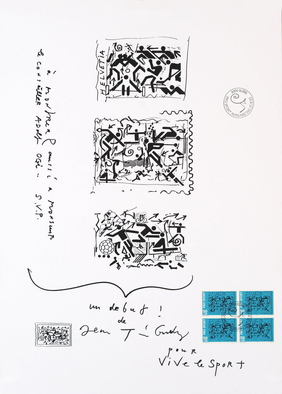 Un début de Jean Tinguely pour Vive le Sport – Vintage poster – Jean TINGUELY – 1992