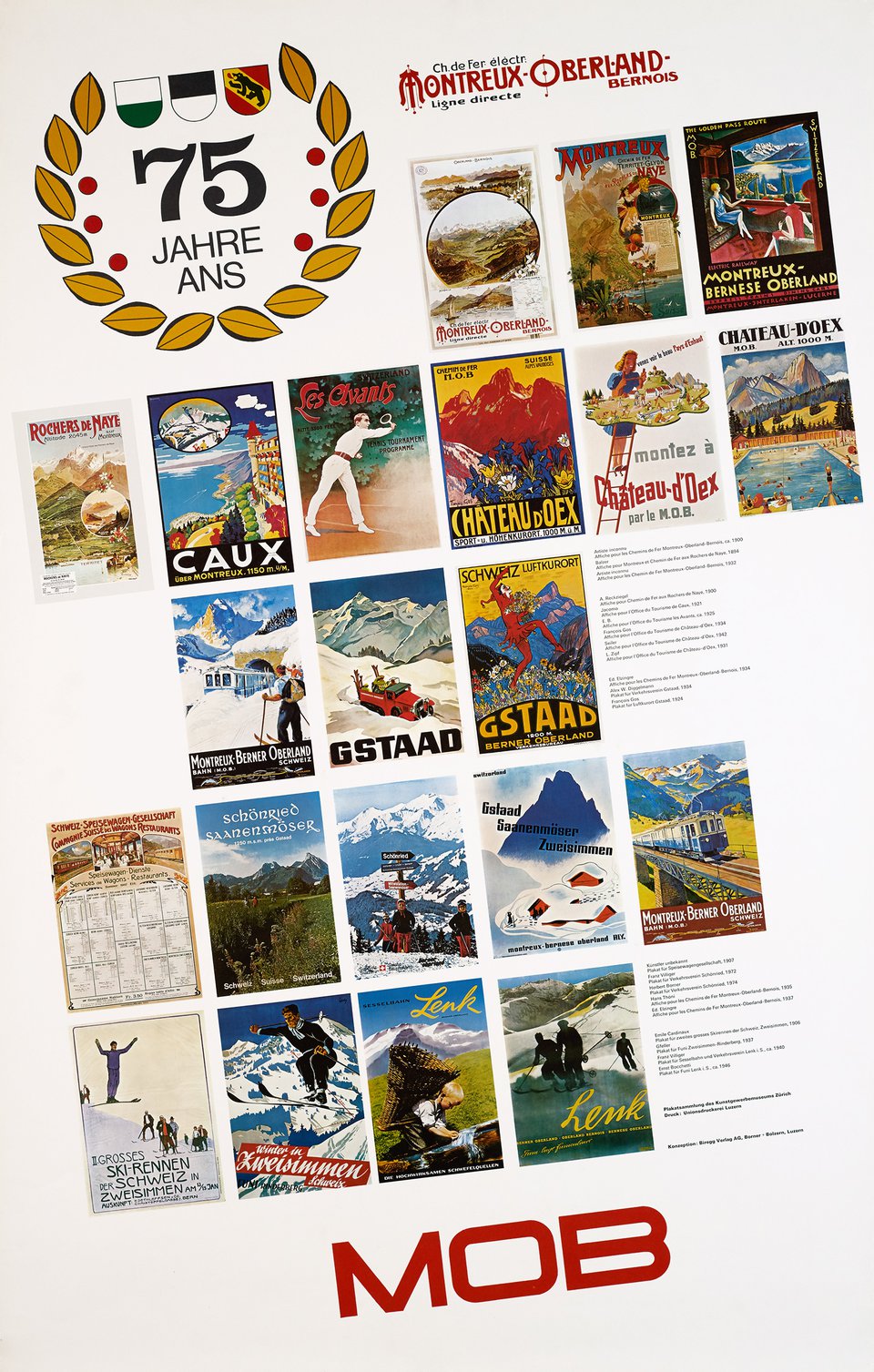75 Jahre, MOB – Affiche ancienne – BORNER BOLZER BIREGG VERLAG – 1976