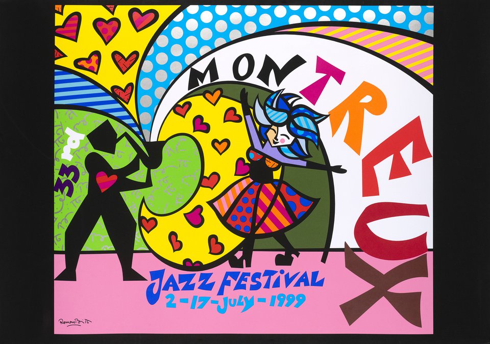 Montreux Jazz Festival – Vintage poster – Romero BRITTO – 1999
