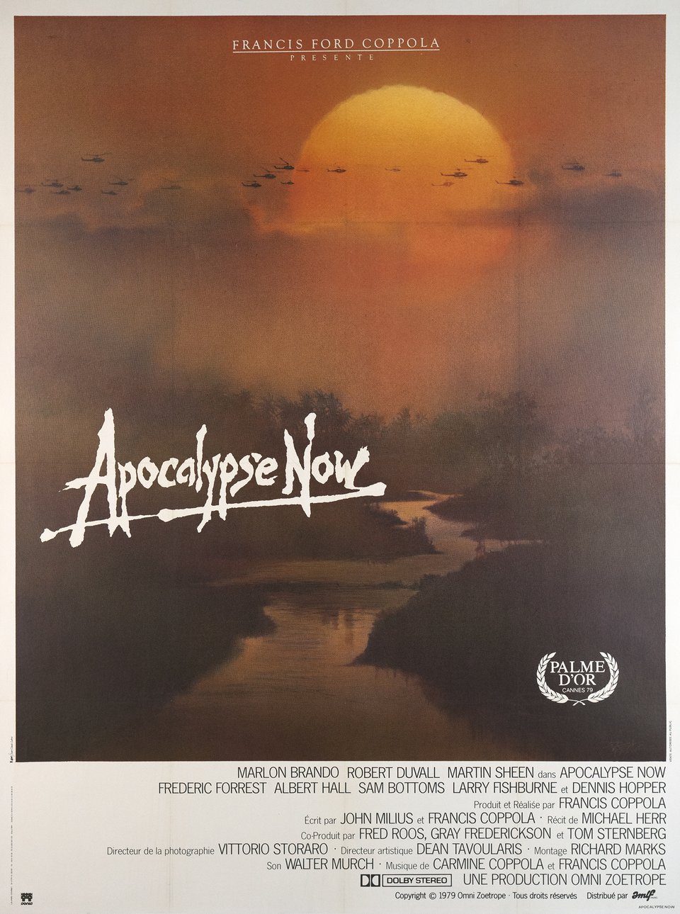 Francis Ford Coppola présente, Apocalypse Now, Palme d'Or Cannes 1979 – Vintage poster – Bob PEAK – 1988