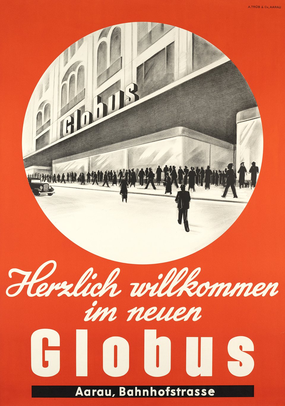 Herzlich wilkommen im neuen Globus, Aarau – Vintage poster – ANONYMOUS – 1930