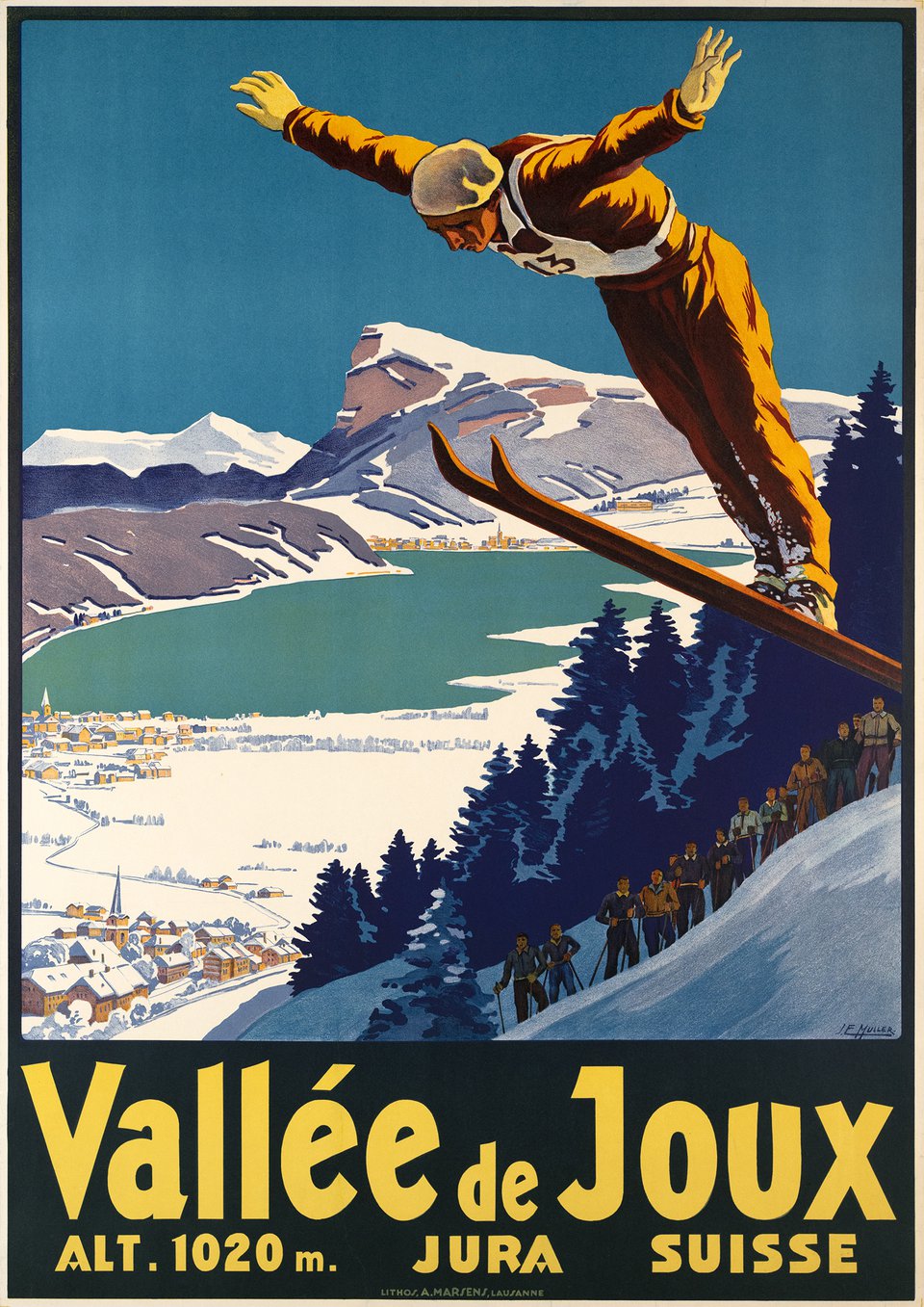Vallée de Joux, Jura Suisse – Affiche ancienne – Johannes Emil MÜLLER – 1930