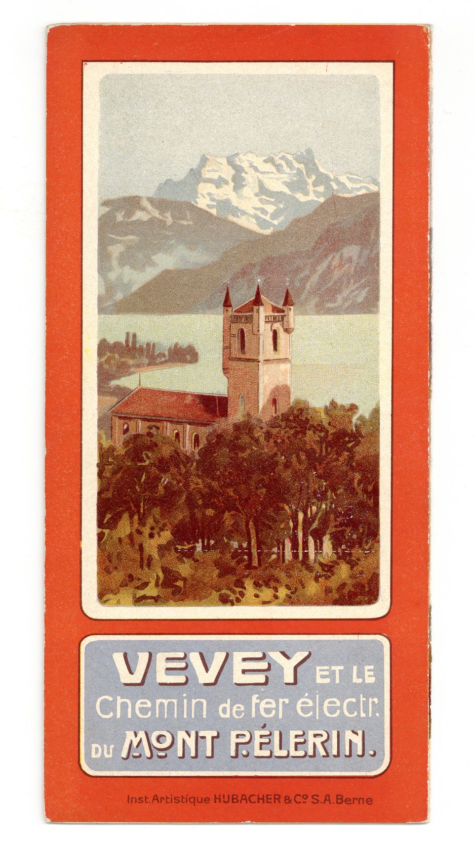 Vevey et le chemin de fer du Mont Pèlerin – Vintage poster – ANONYMOUS – 1906