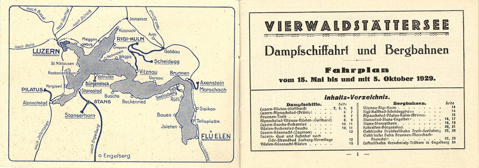 Luzern Vierwaldstättersee Dampfschiffahrt und Bergbahnen