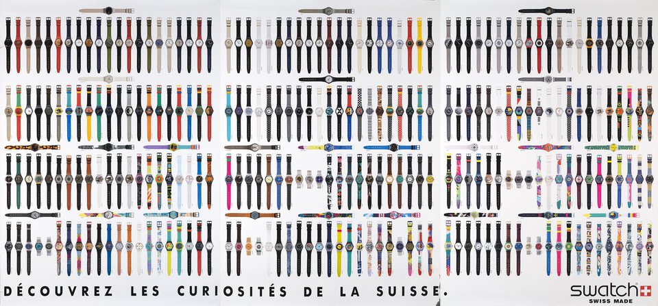 Swatch, Découvrez les curiosités de la Suisse – Affiche ancienne – ANONYMOUS – 2000