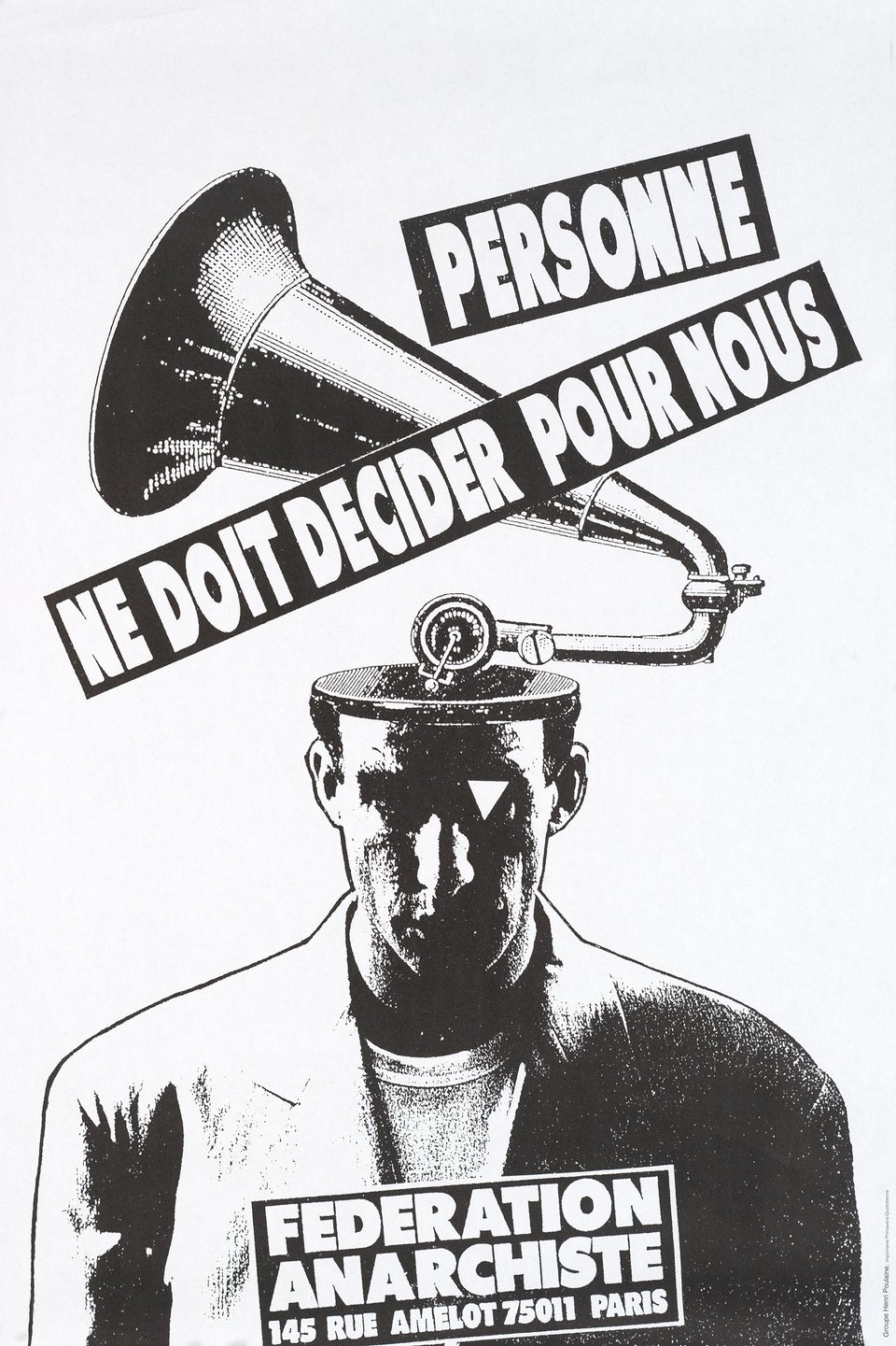 Peronne ne doit décider pour nous, Fédération Anarchiste – Affiche ancienne – ANONYMOUS – 1990