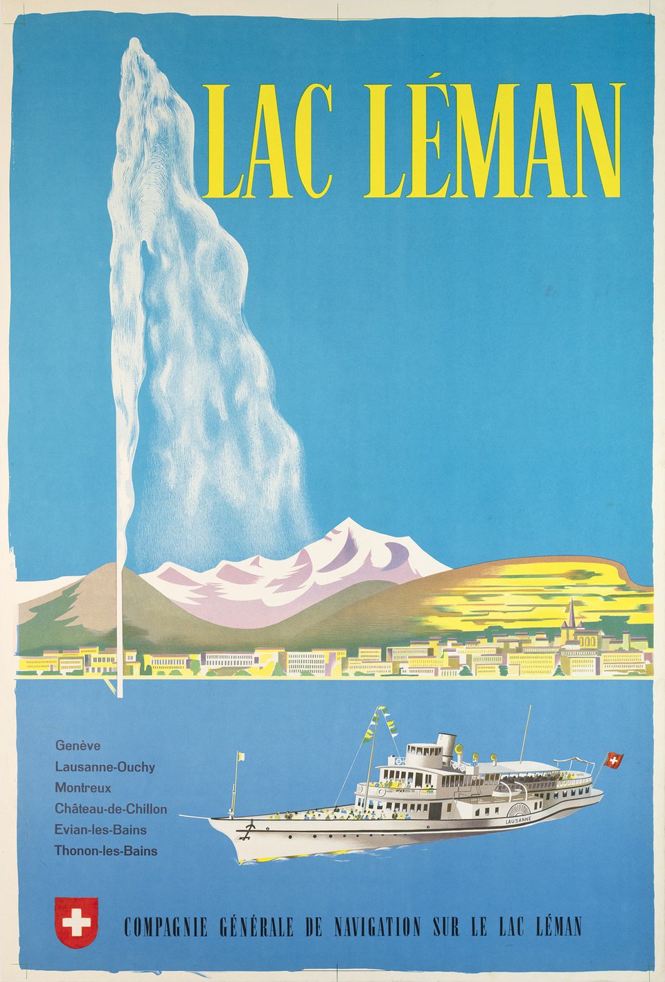 CGN Lac Léman – Vintage poster – Albert R. DUTOIT – 1957