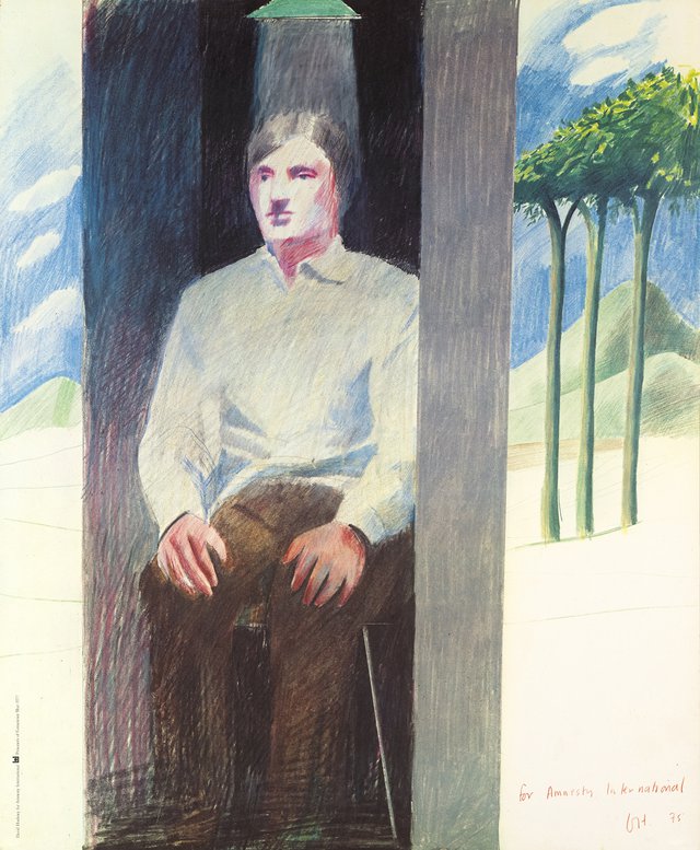 David Hockney for Amnesty international, Prisoners of conscience, year 1977
