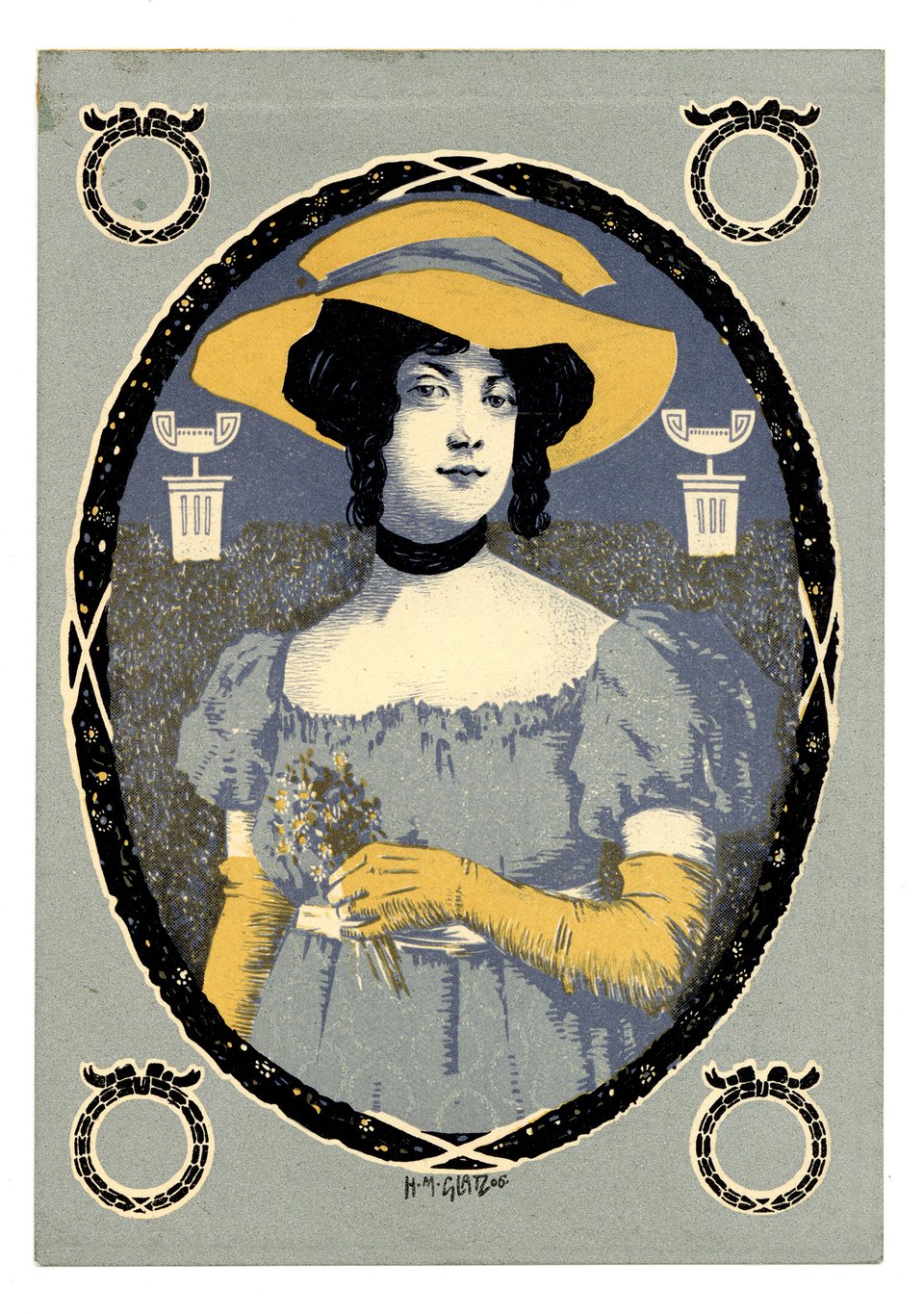 Carte Mono, Industrie Zürichoise de la soie – Vintage poster – H. Glatz – 1906