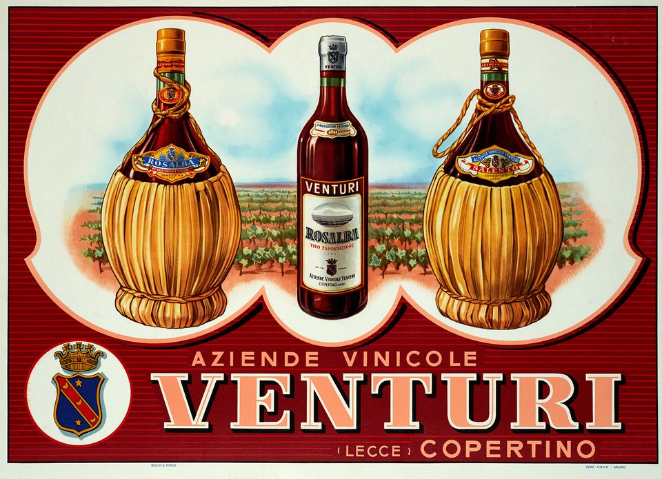 Aziende Vinicole Venturi – Affiche ancienne – AMAR – 1950