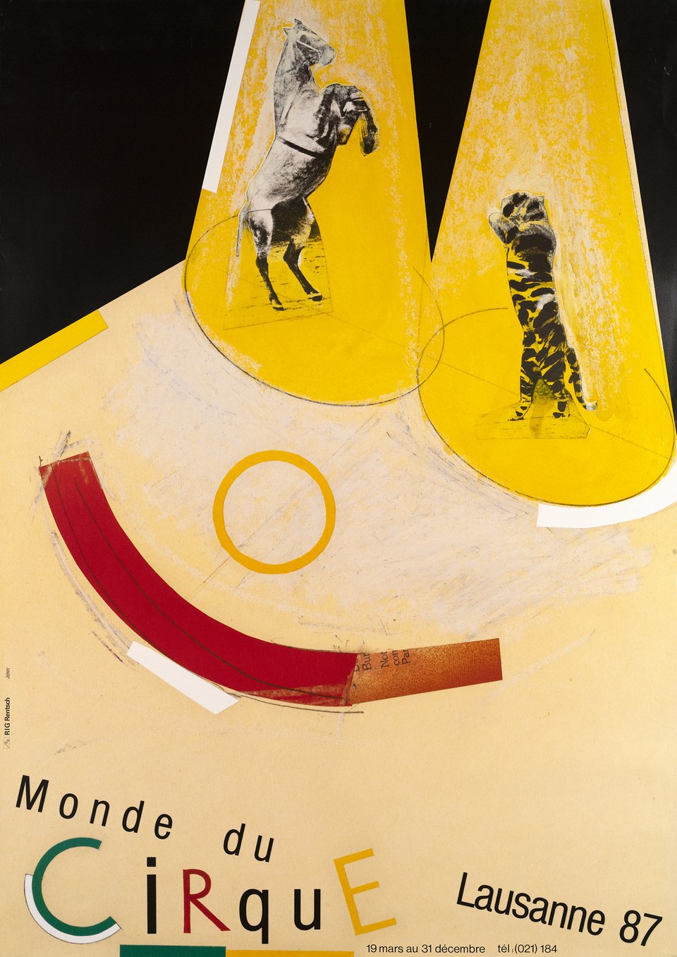 Monde du Cirque, Lausanne – Affiche ancienne – Werner JEKER – 1987