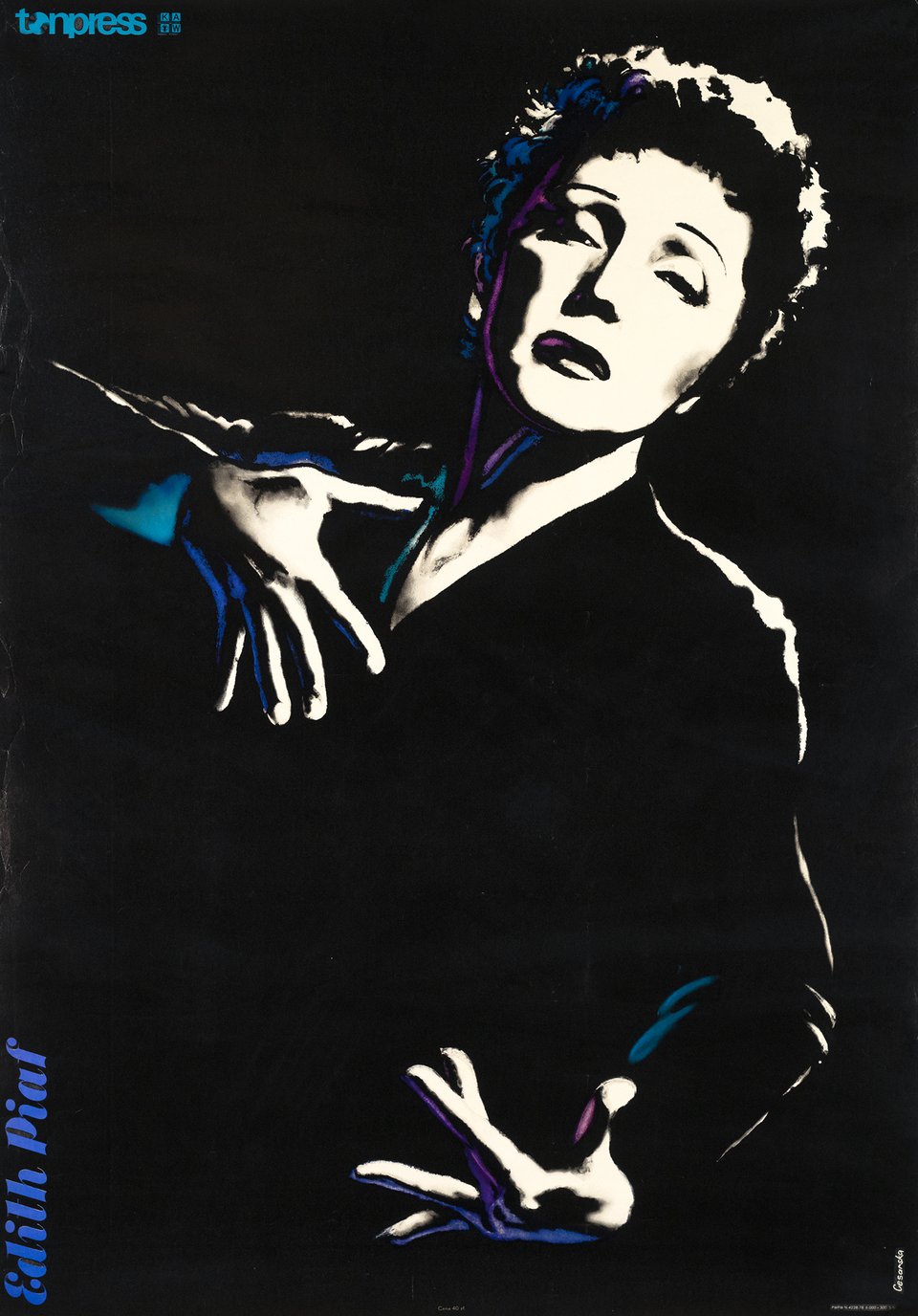 Edith Piaf – Affiche ancienne – CESARSKA – 1957