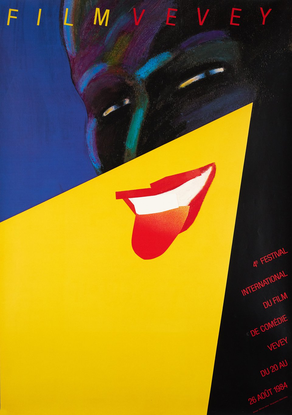 4e Festival International du Film de Comédie Vevey – Vintage poster – Werner JEKER – 1984