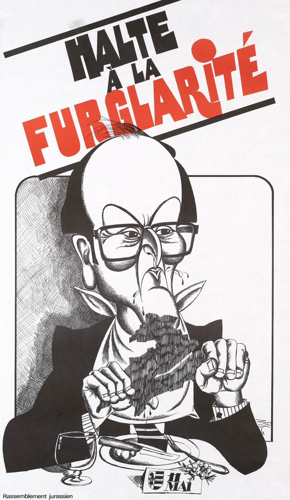 Halte à la Furglarité, Rassemblement jurassien – Affiche ancienne – MIC – 1979