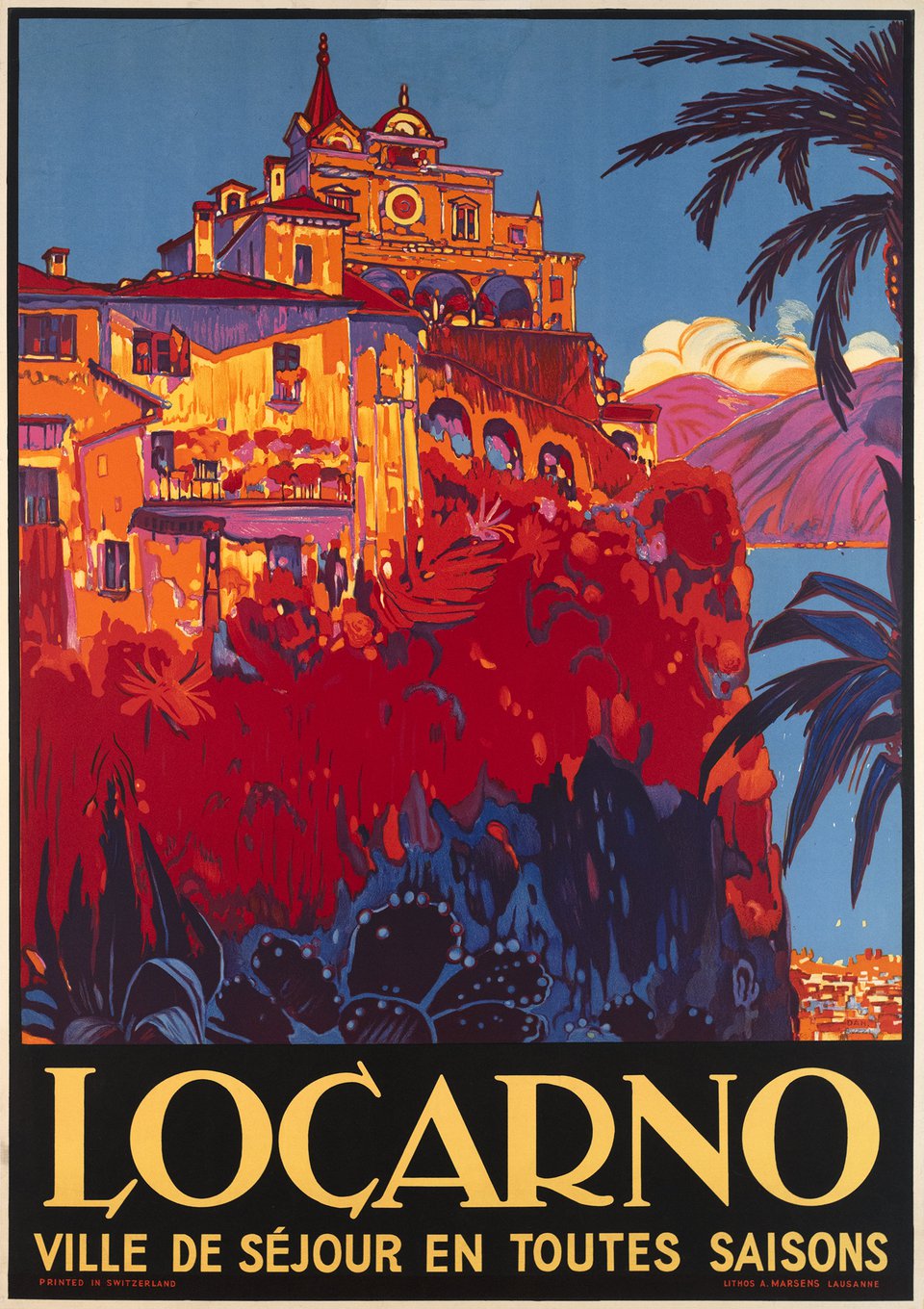 Locarno, ville de séjour en toutes saisons – Affiche ancienne – Daniele BUZZI – 1926