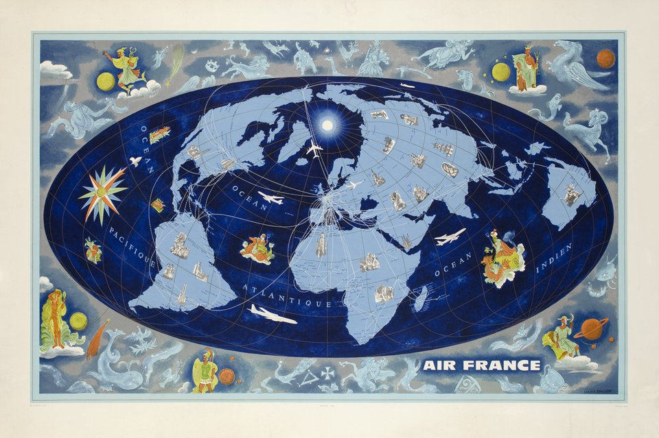 Air France – Affiche ancienne – Lucien BOUCHER – 1962