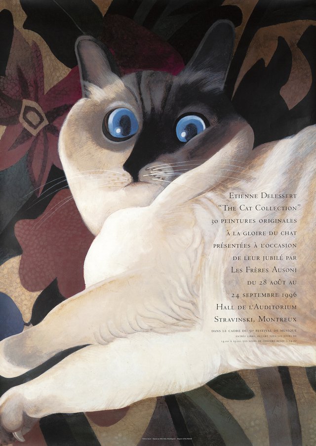 Etienne Delessert "The Cat Collection, 30 peintures originales à la gloire du chat, Montreux