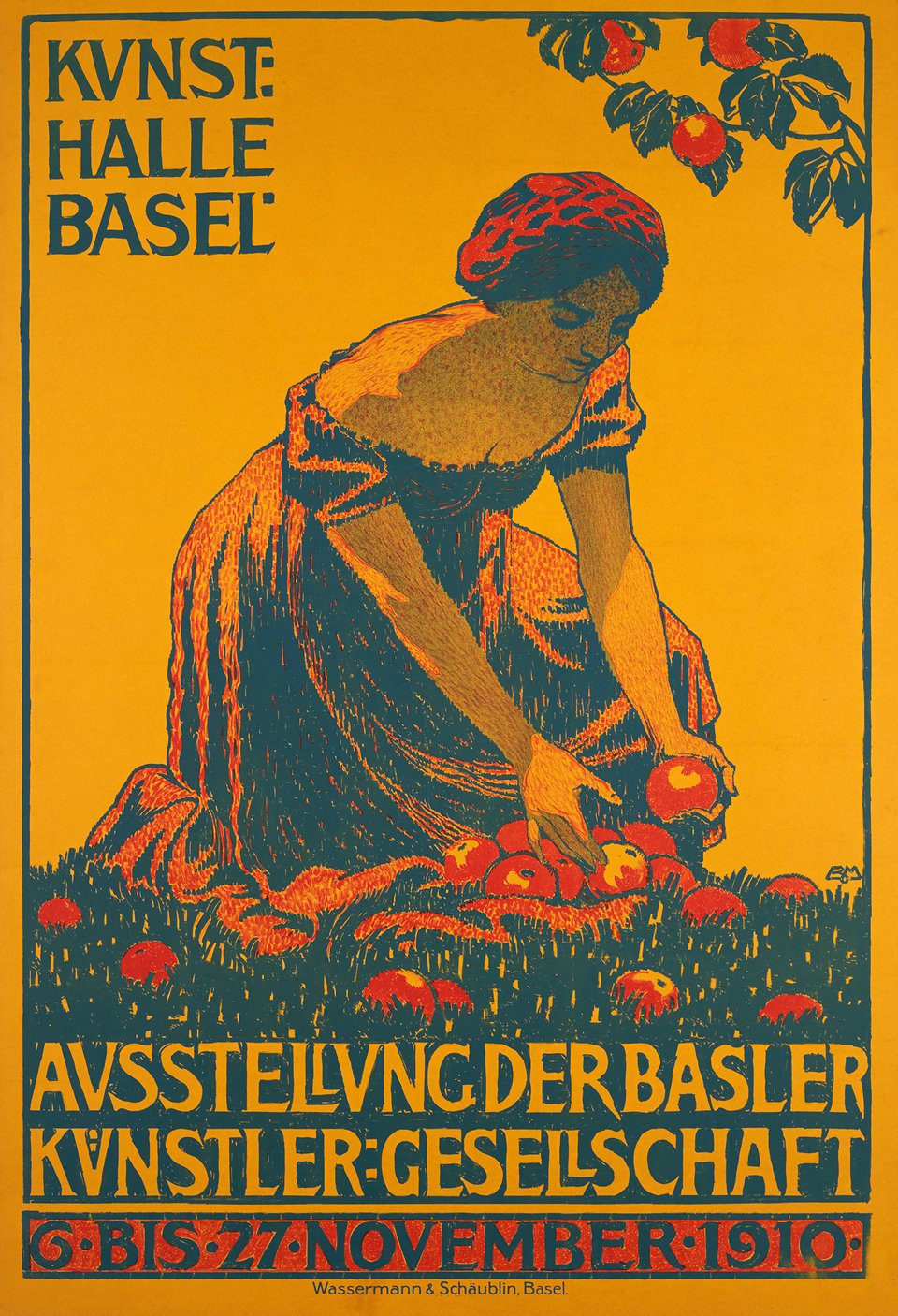 Basler Kunstler, Kunsthalle Basel – Vintage poster – Burkhard MANGOLD – 1910