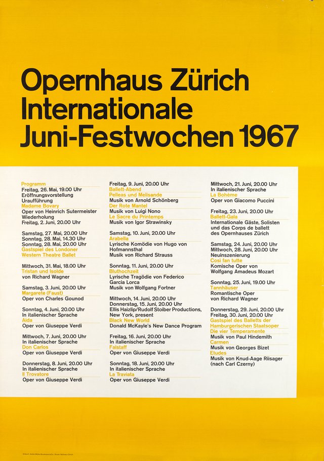 Opernhaus Zürich, Internationale Juni-Festwochen