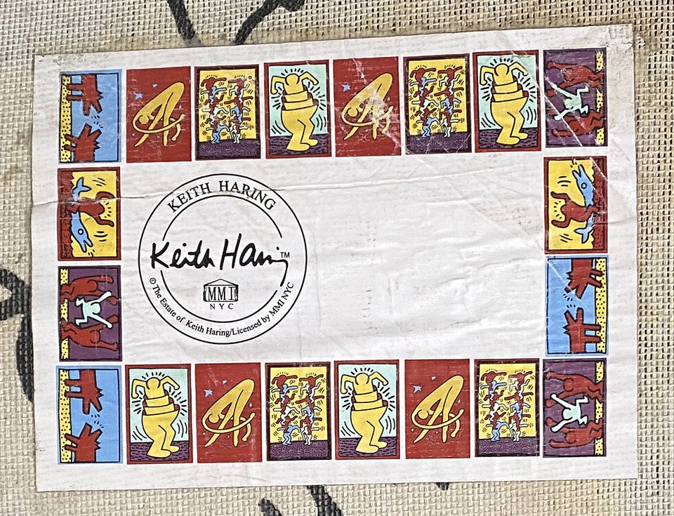 Keith Haring rug, people ladder