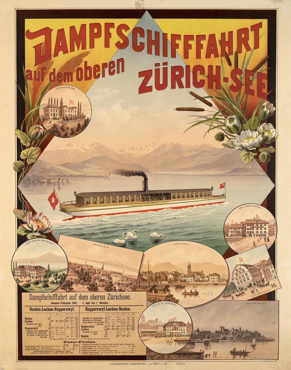 Jampfschiffahrt - Zürich See – Affiche ancienne – ANONYMOUS – 1897