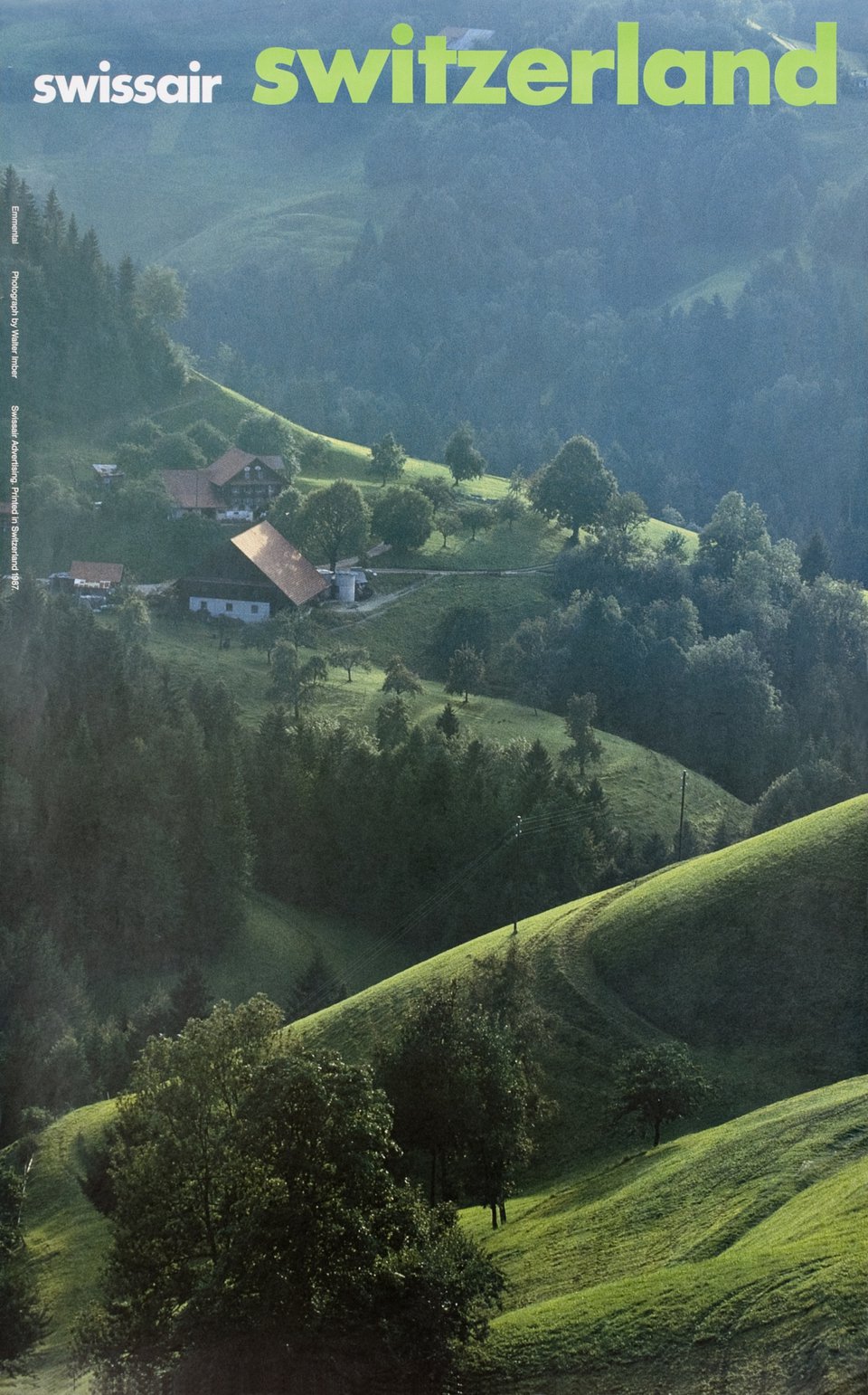 Swissair, Emmental – Affiche ancienne – Walter IMBER – 1987