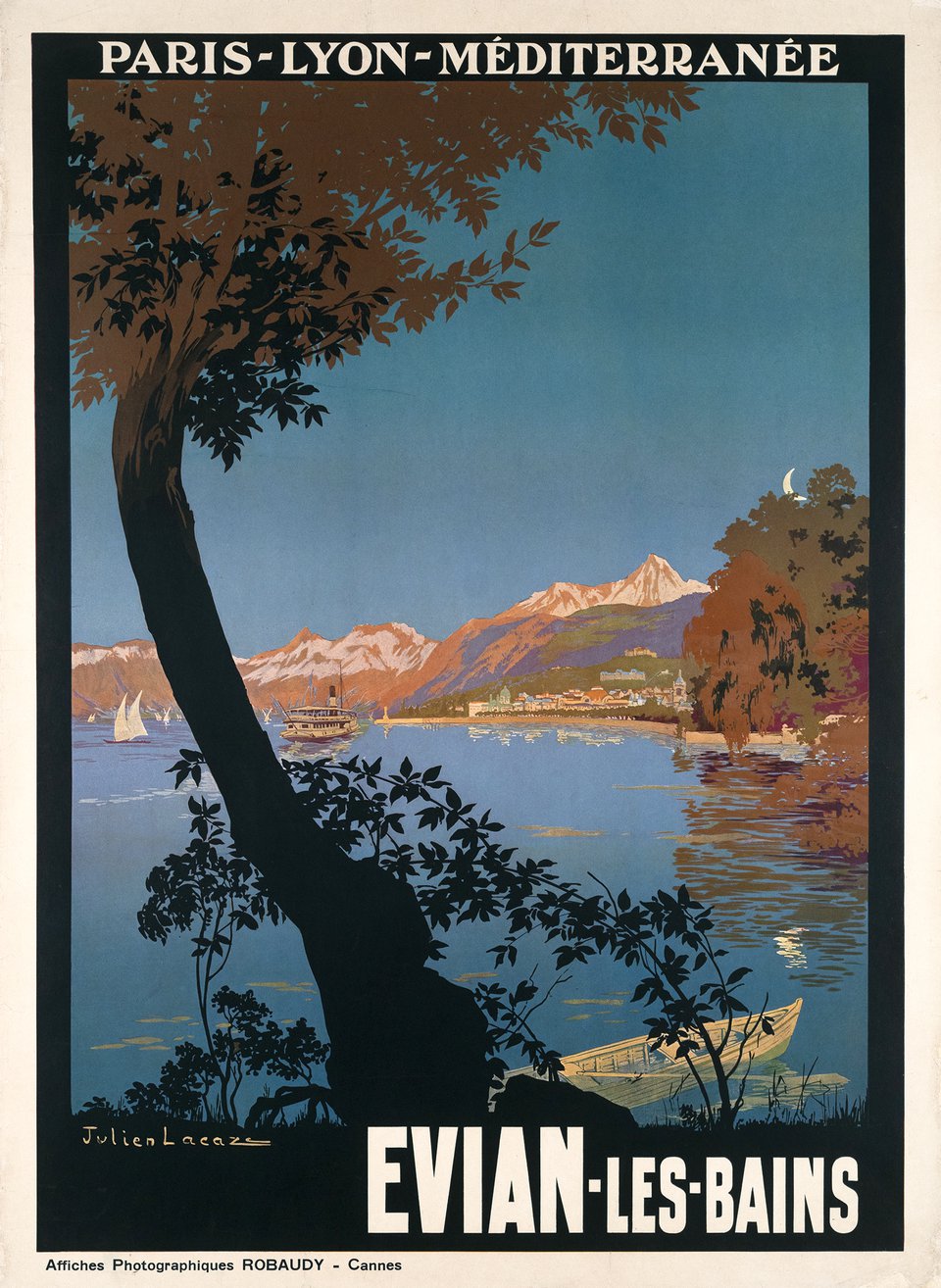 Evian-les-Bains, Paris-Lyon-Méditerranée – Affiche ancienne – Julien LACAZE – 1925