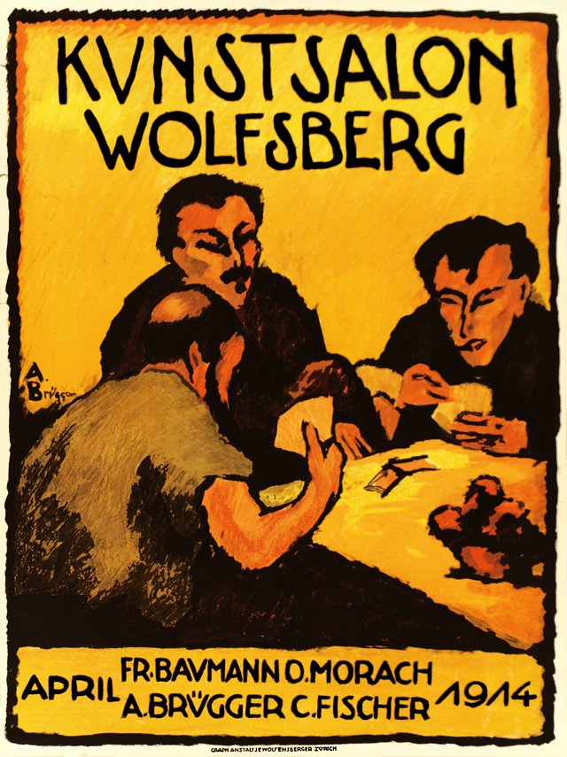 Kunstsalon Wolfsberg - Fr. Baumann - O. Moeach - A. Brügger - April 1914