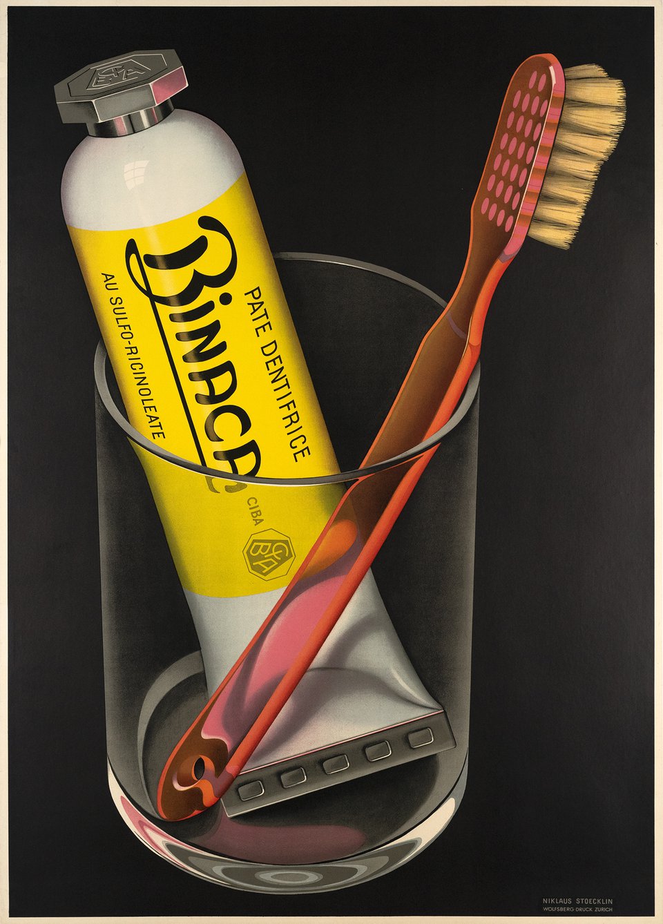 Binaca Zahnpaste – Affiche ancienne – Niklaus STOECKLIN – 1943