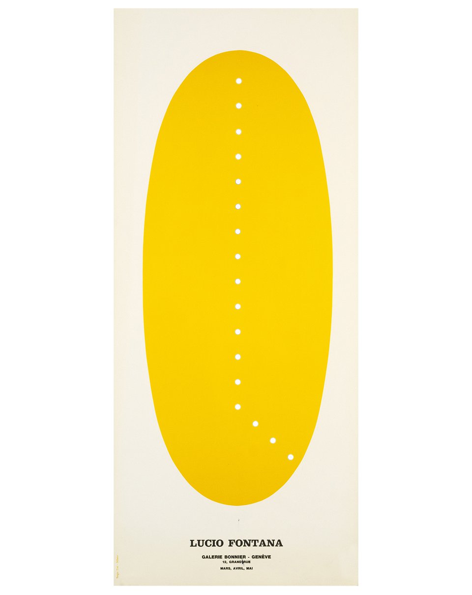 Lucio Fontana, Galerie Bonnier, Genève – Affiche ancienne – Lucio FONTANA – 1970