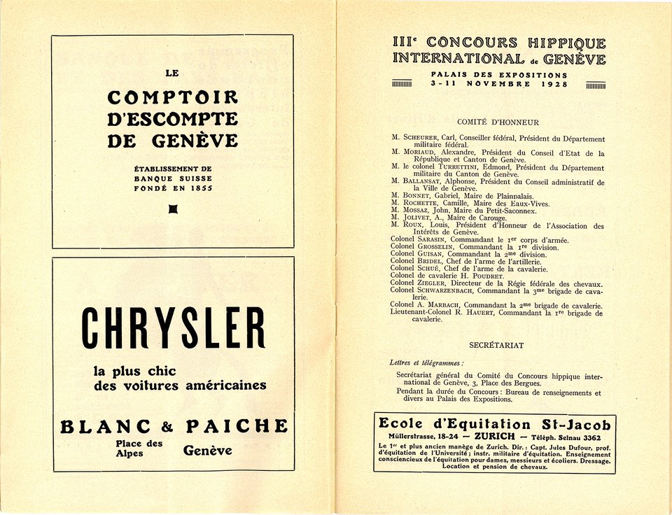 3ème concours hippique international, Genève