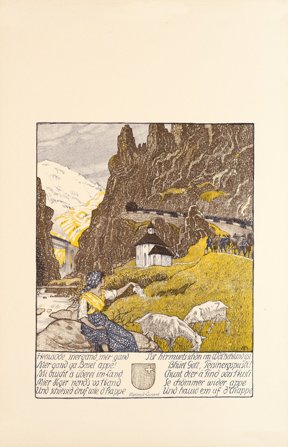 Henusode, mergand, mer gand, Mer gand ga Basel appe! – Vintage poster – Burkhard MANGOLD – 1920