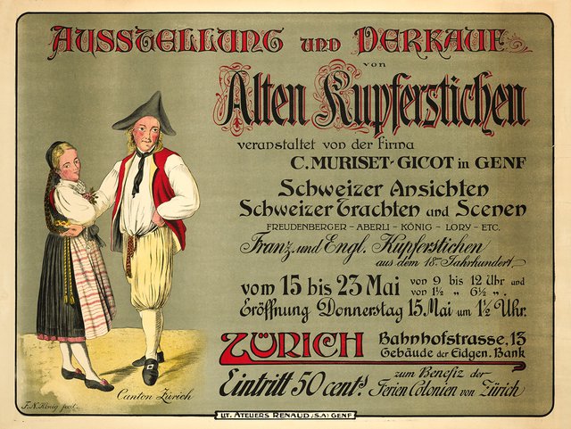 Alten Kupferstichen, Ausstellung und Derkauf , Zürich