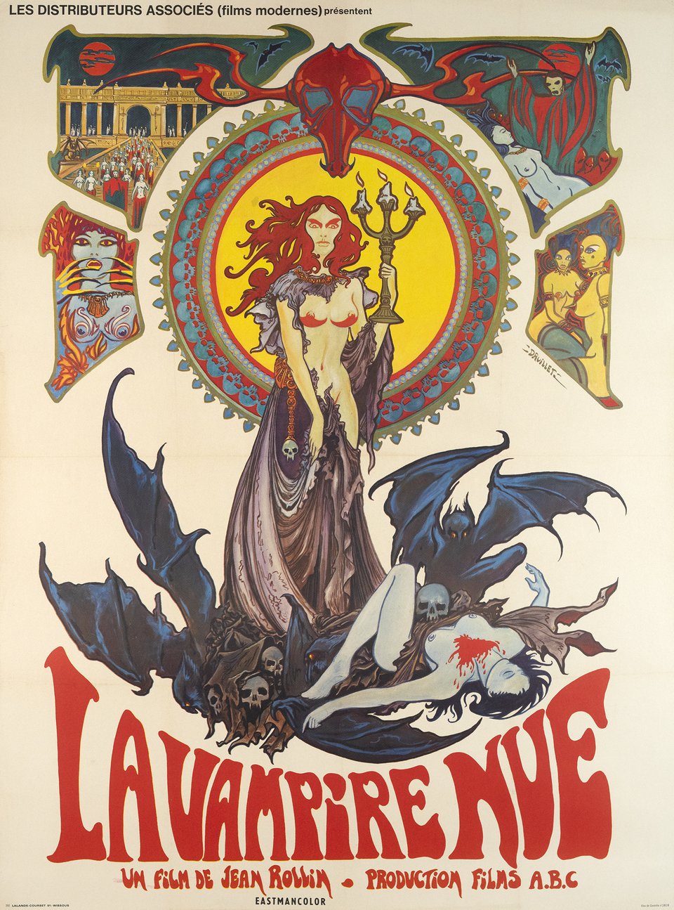 La Vampire Nue, un film de Jean Rollin – Affiche ancienne – Philippe DRUILLET – 1973
