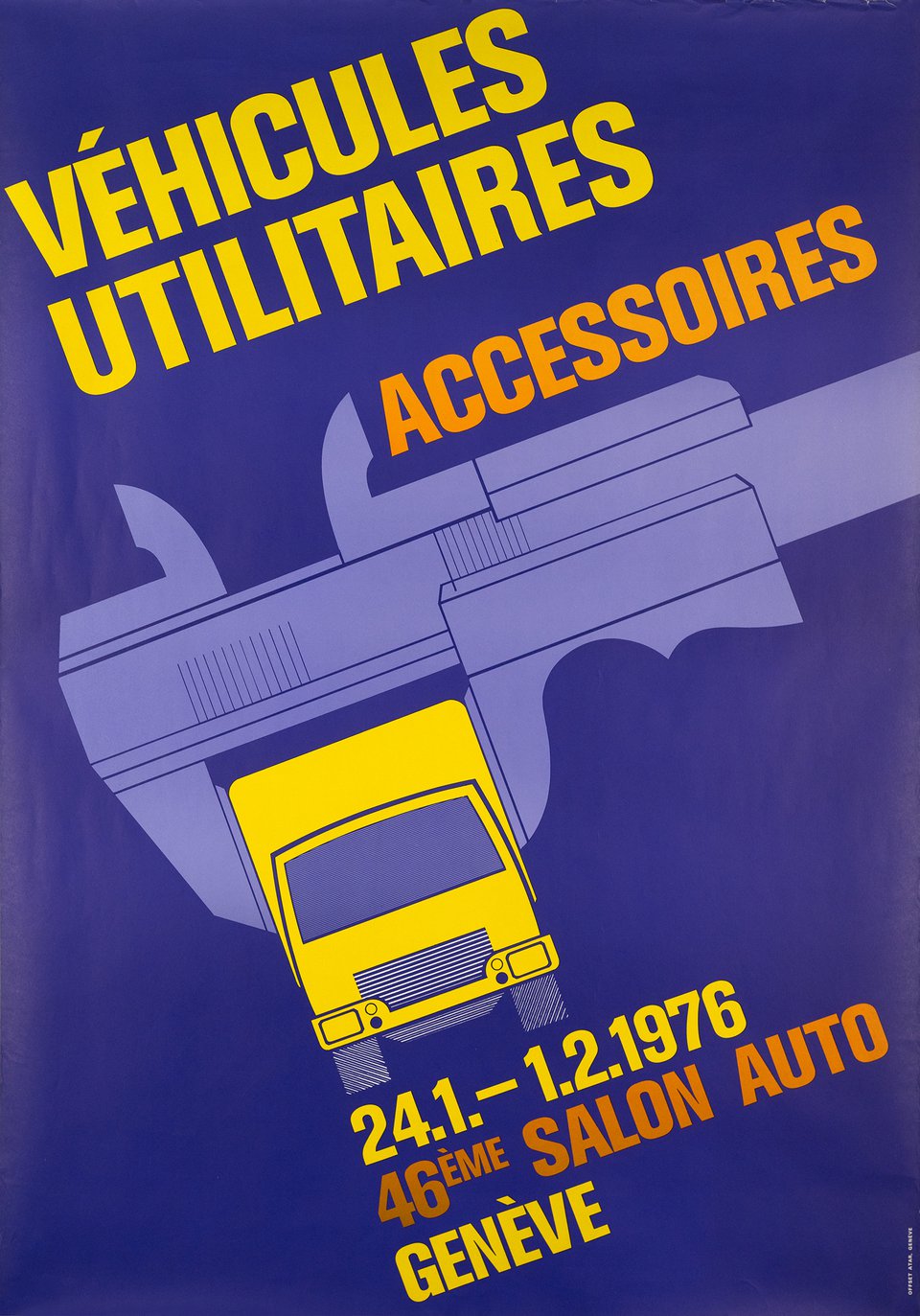 Véhicule Utilitaires, Accessoires, 46ème Salon Auto, Genève – Affiche ancienne – ANONYMOUS – 1976