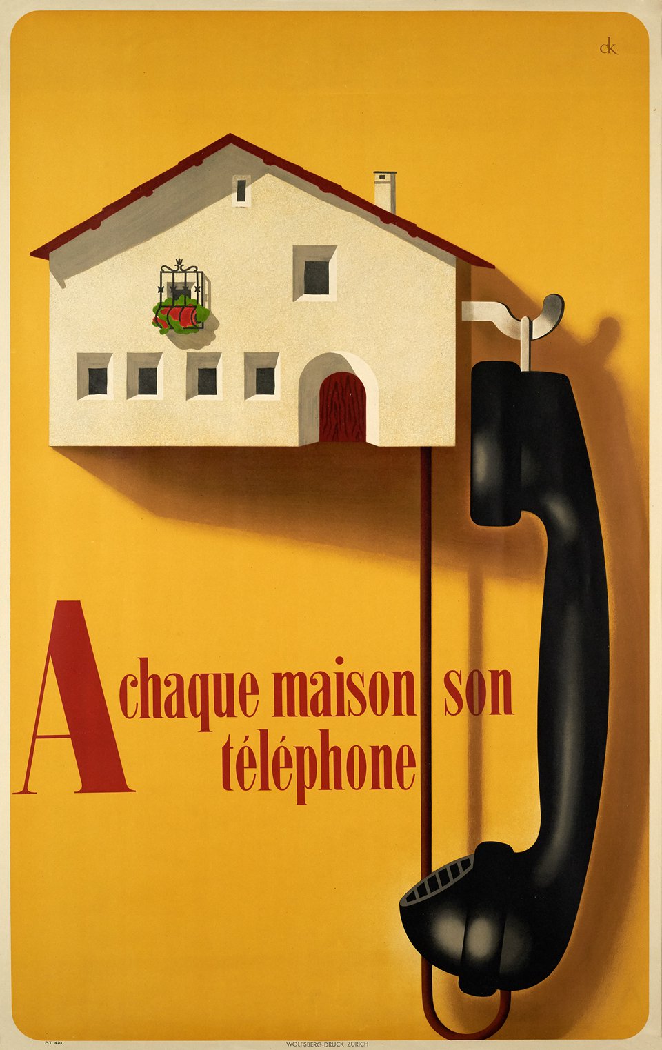 A chaque maison son téléphone – Vintage poster – Charles KUHN – 1940