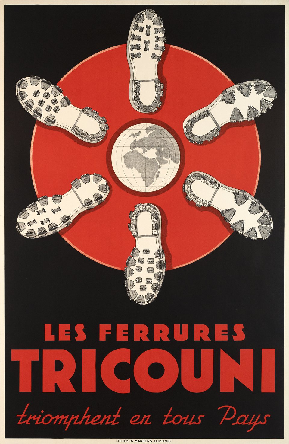 Les ferrures Tricouni triomphent en tous pays – Affiche ancienne – ANONYMOUS – 1935