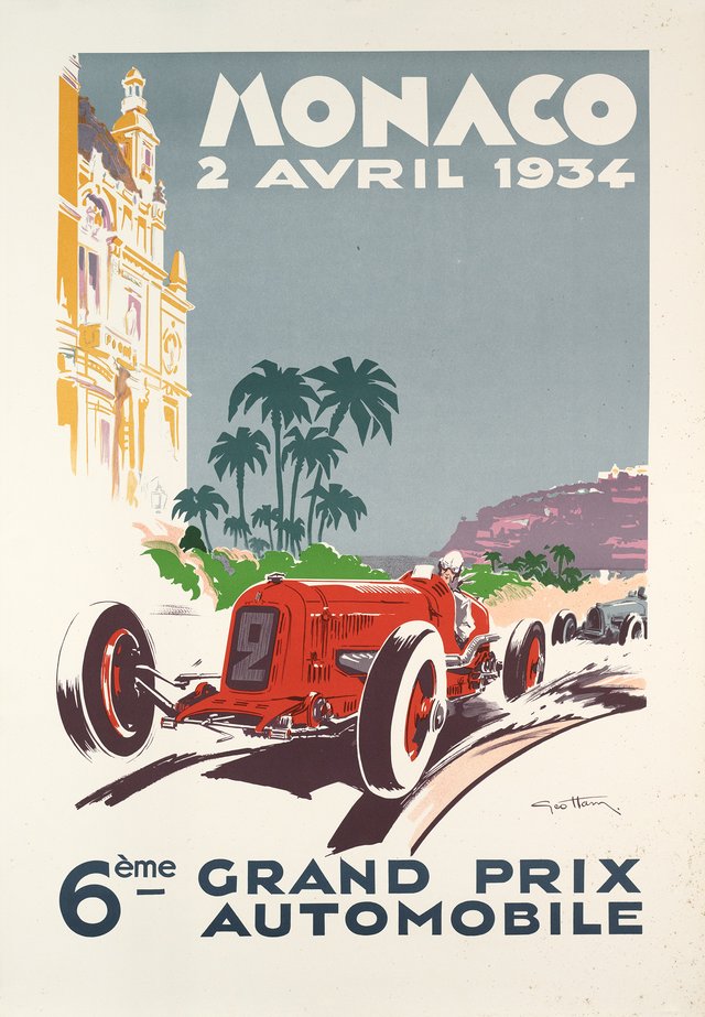Monaco, 6ème Grand Prix Automobile, 2 Avril 1934, REPRODUCTION